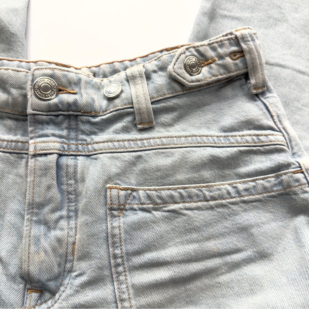 Free People We the Free Palmer Cuffed Jeans Daydream Blue Size 27 - Picture 5 of 8